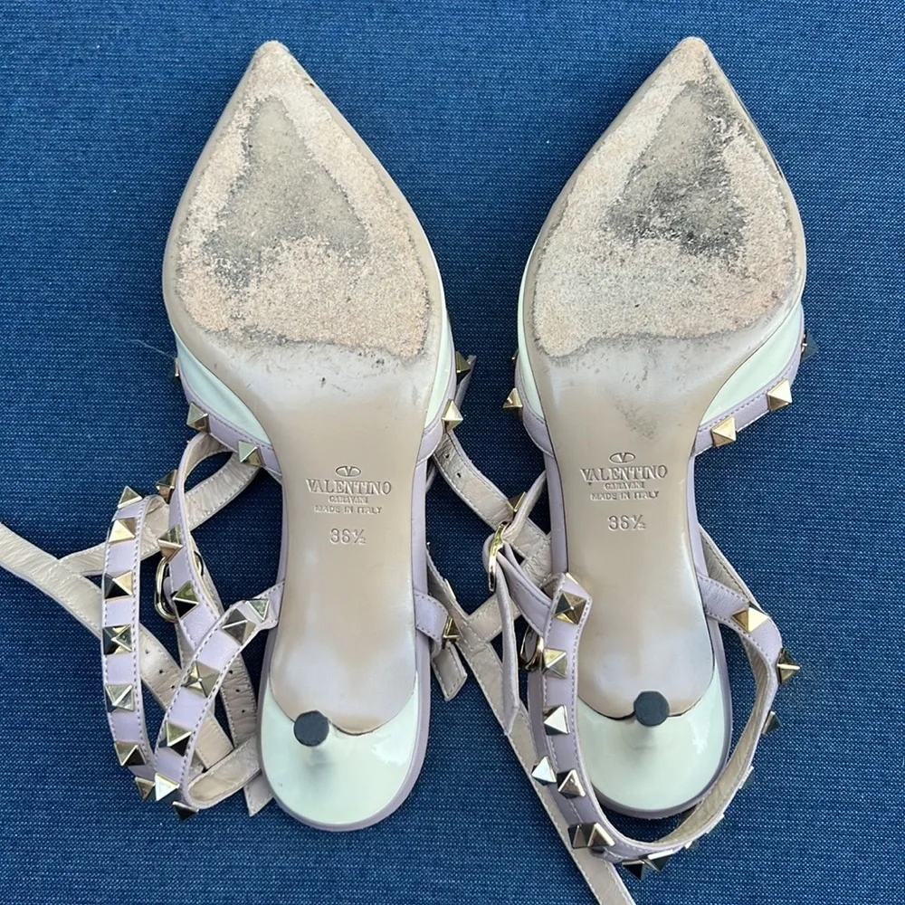 Rockstud Caged 65 Leather Ankle Strap Pump - Picture 9 of 12